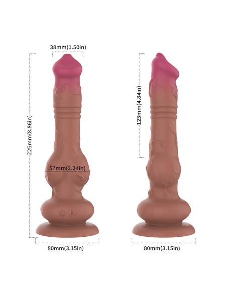 Dildo con Vibracion y Movimiento Thrusting 225 cm