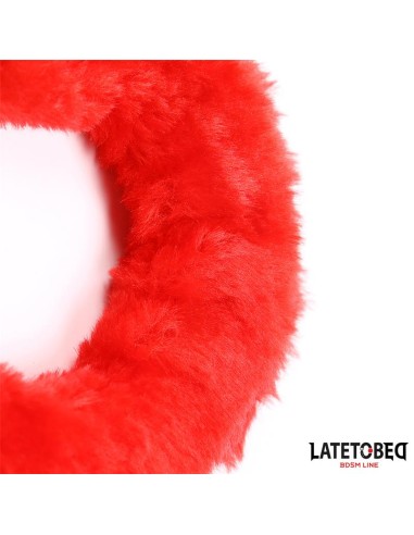 Esposas Pies Peluche Terciopelo Rojo