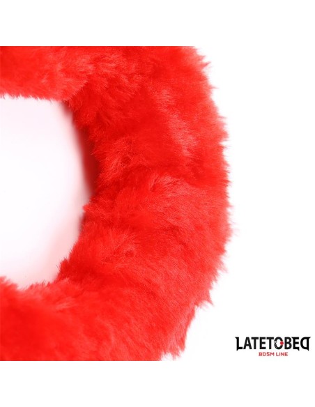 Esposas Pies Peluche Terciopelo Rojo