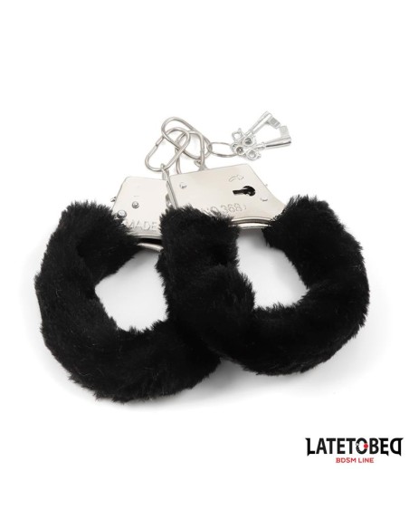 Esposas de Metal Furry con Pelo Negro