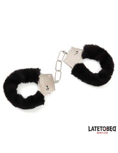 Esposas de Metal Furry con Pelo Negro 2