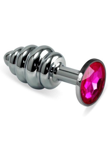 Plug Anal en Espiral Rosebud con Joya Fuchsia