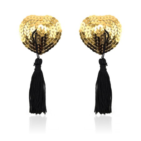 Pezonera de Corazon con Lentejuelas Doradas