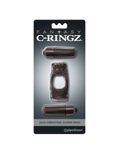 Fantasy C Ringz Super Anillo Duo Vibrador Negro