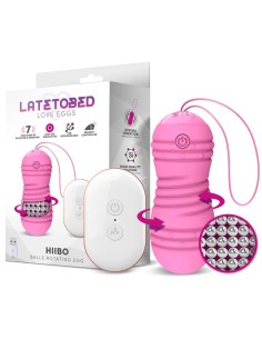 Hiibo Huevo Vibrador con Rotacion Control Remoto USB Silicona Rosa