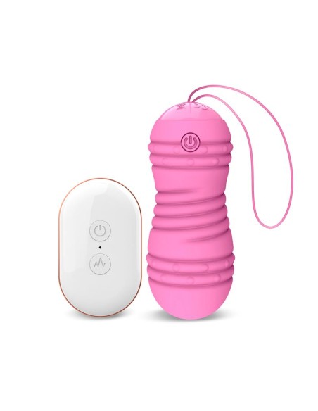 Hiibo Huevo Vibrador con Rotacion Control Remoto USB Silicona Rosa