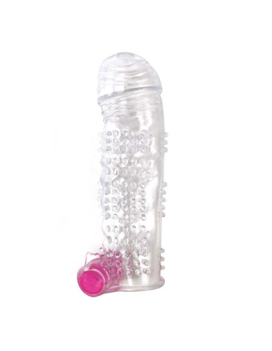 Funda para el Pene Texturizada con Bala Vibradora Transparente