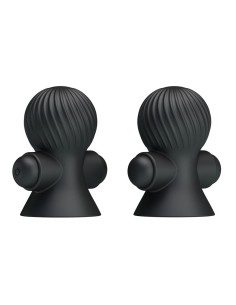 Funda para los Pezones con Vibracion Negro