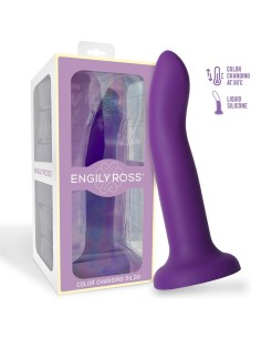 Dildo que Cambia de Color Pupura a Rosa Talla L 21 cm